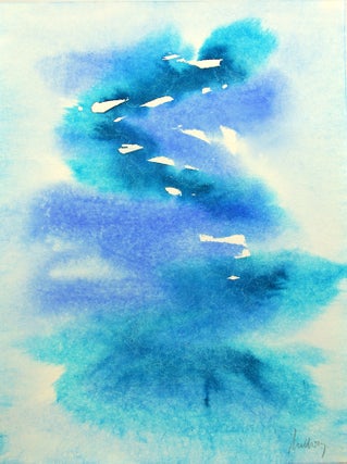 Watercolor, blue #7